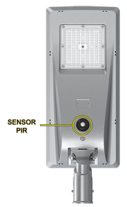 Sensor PIR en lampara vial serie SupraSun